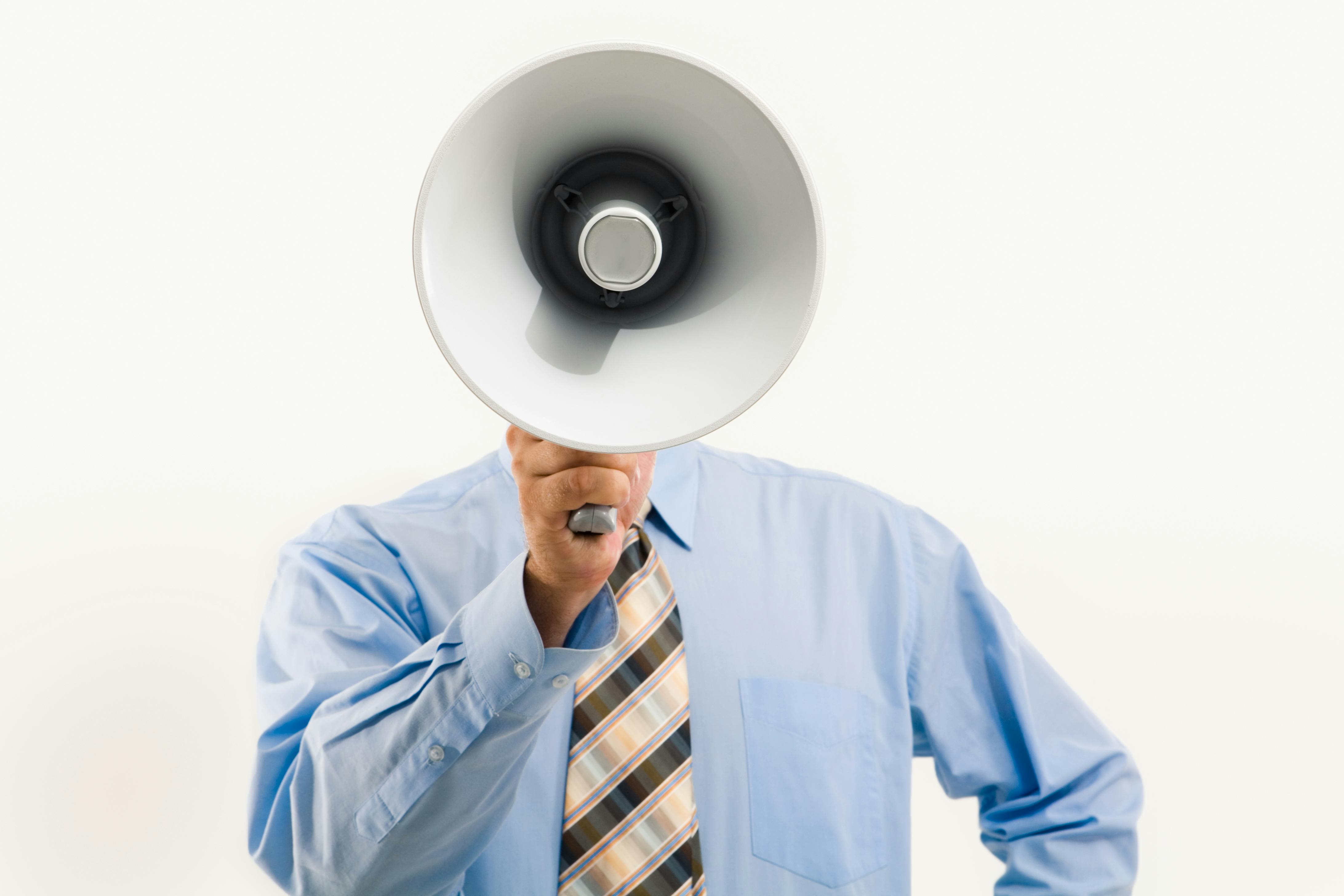 Boy with bullhorn for face (Photo by Pressmaster)